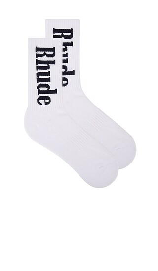 Vertical Logo Socks in White & Navy | Revolve Clothing (Global)