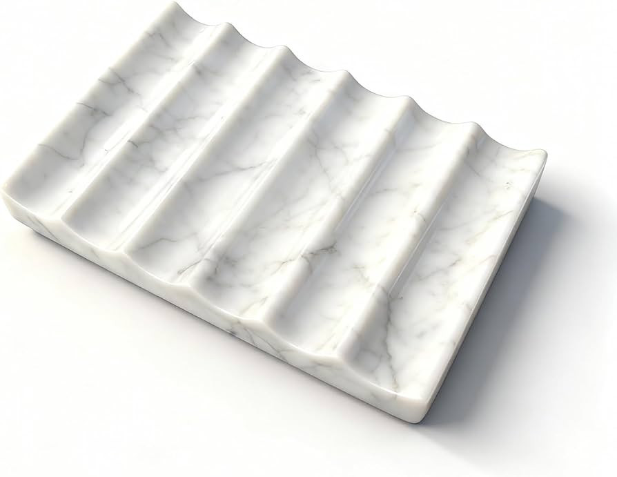 Real Luxurious Natural Marble Soap Dish for Shower,soap Dish for Bathroom,Non-Ceramic/Non-Resin S... | Amazon (US)