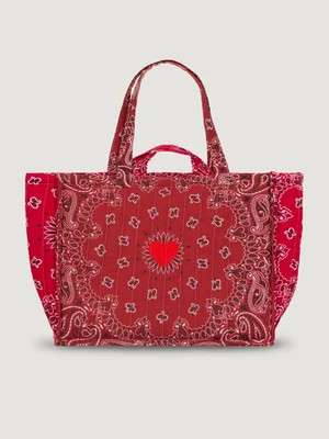 Call It By Your Name Maxi Quilted Tote Bag - HEART - Vintage Red / Real Red - Maxi Cabas Matelassé - COEUR - Vintage Red / Real Red | Shop.app