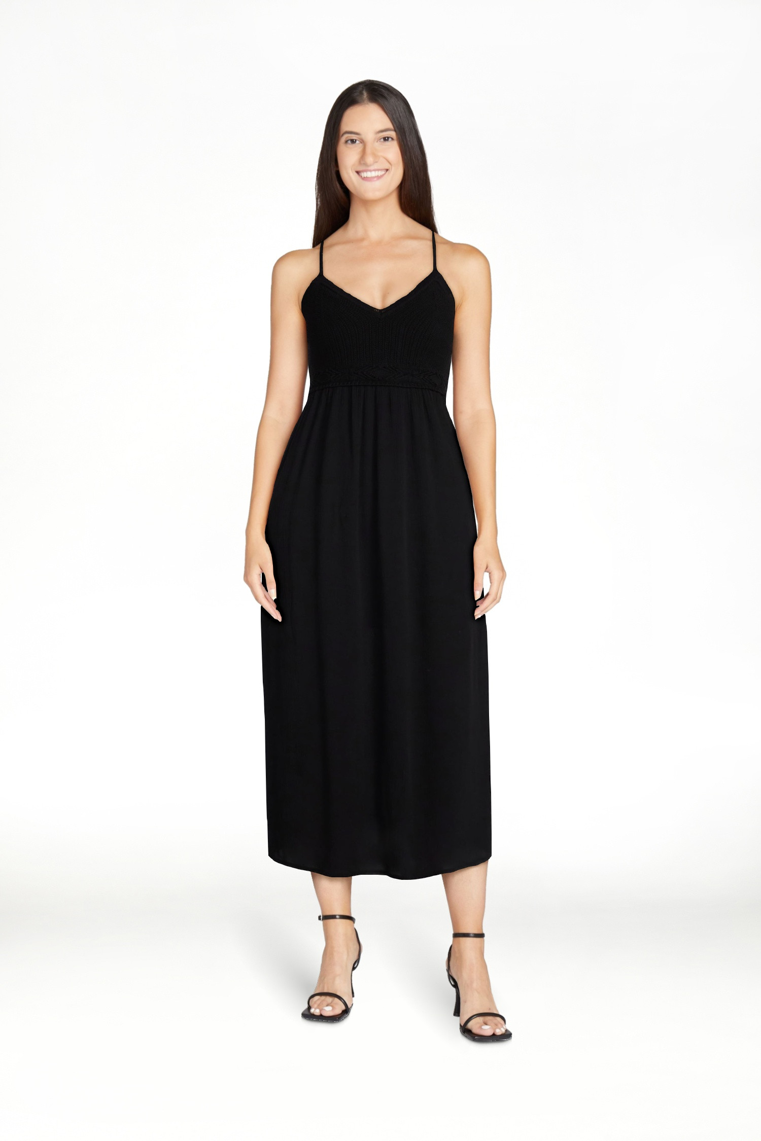 No Boundaries Mix Media Maxi Dress, Women's Sizes XXS-XXL | Walmart (US)
