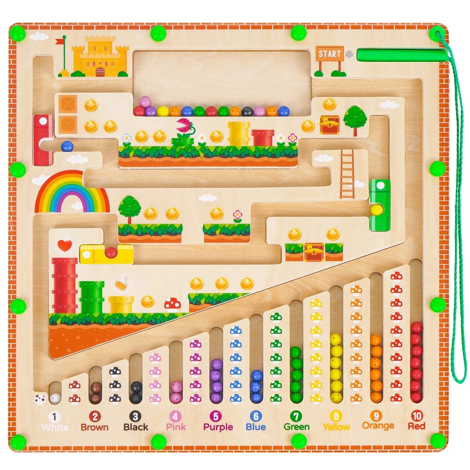 Magnetic Color and Number Maze, Wooden Toddler Puzzle Board Montessori Toys, Kids Sensory Stem Le... | Walmart (US)