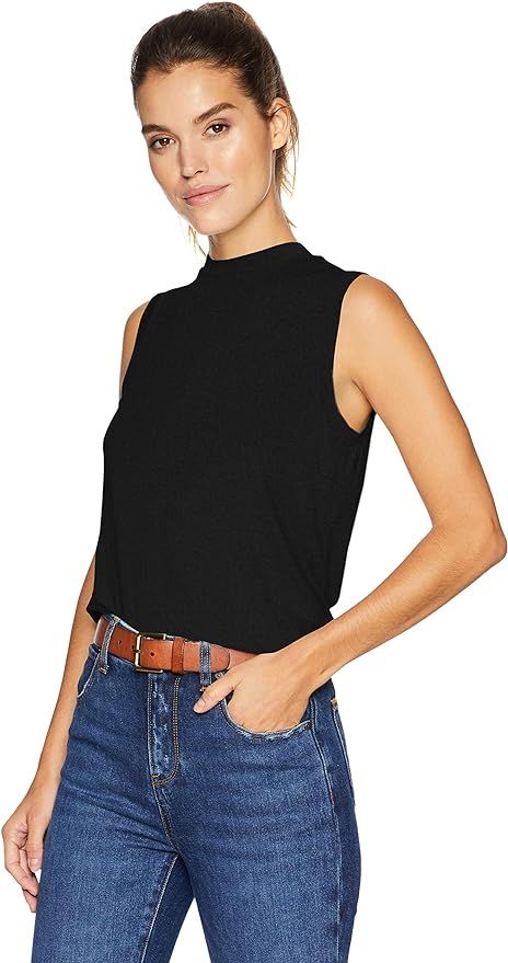 Daily Ritual Women's Jersey Sleeveless Boxy Mock-Neck Shirt (Available in Plus Size) | Amazon (US)