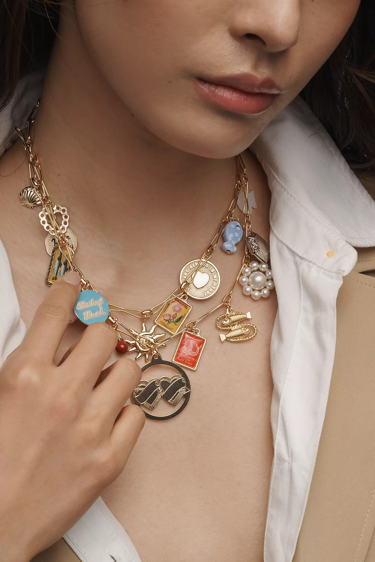 Double Layer Charm Necklace | Anthropologie (US)