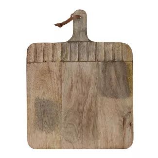 Wide Rectangle Hand Carved Wood Serving Cutting Board - Foreside Home & Garden | Target