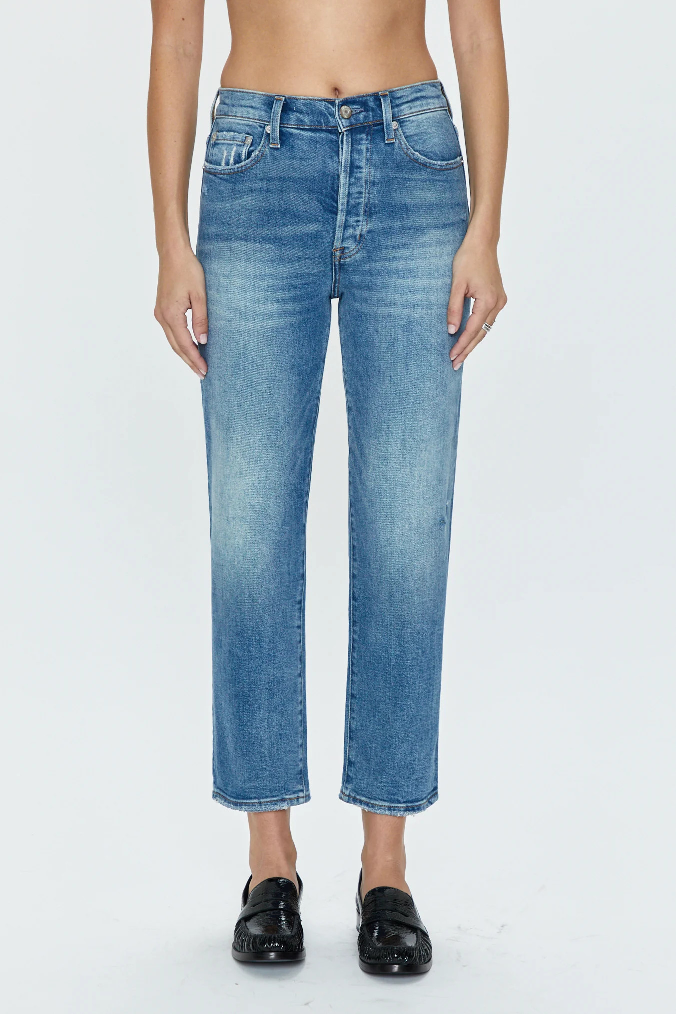 Charlie High Rise Classic Straight Ankle - Spruce | Pistola Denim