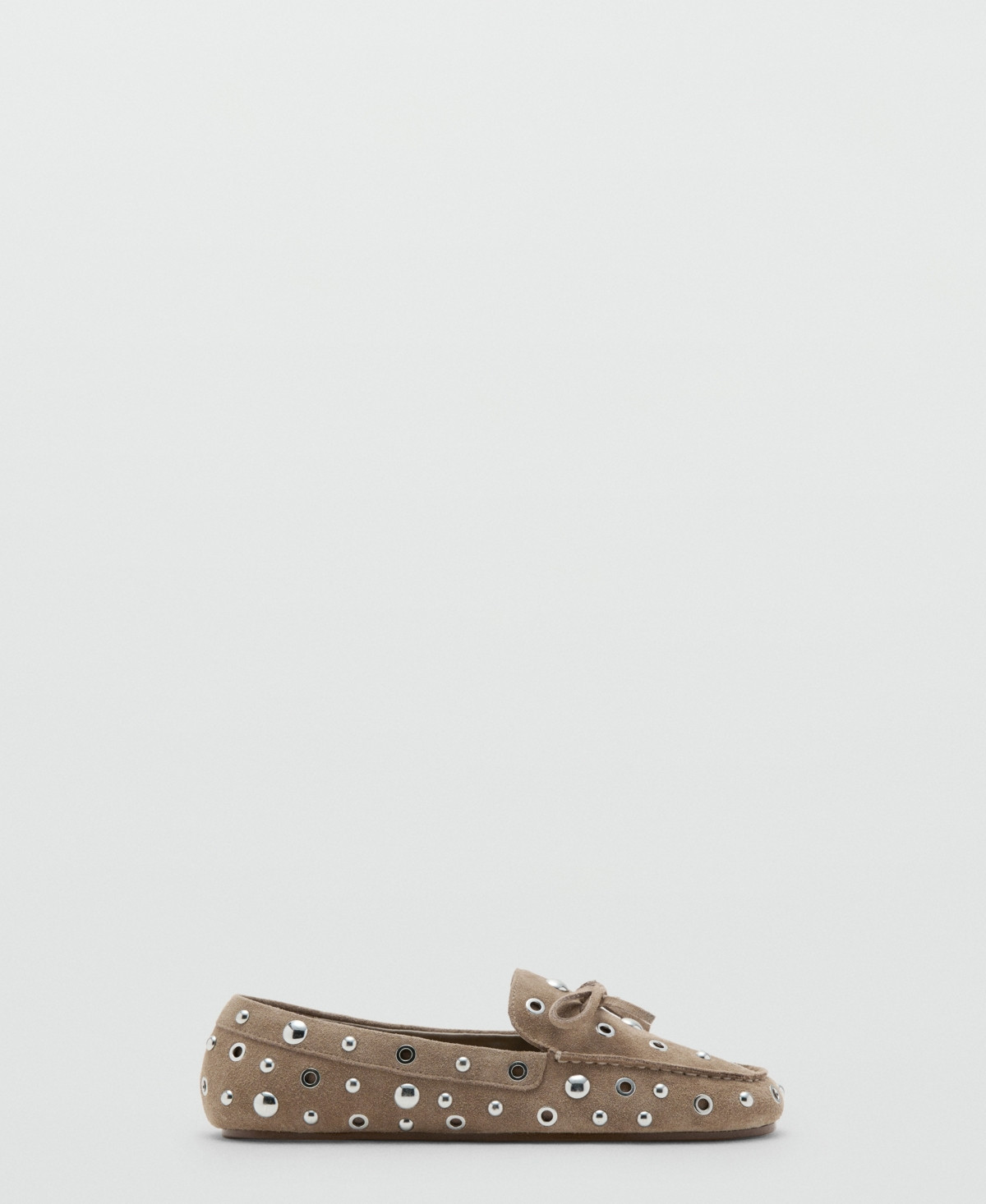 Mango Women's Eyelets Suede Loafers - Sand | Macy's