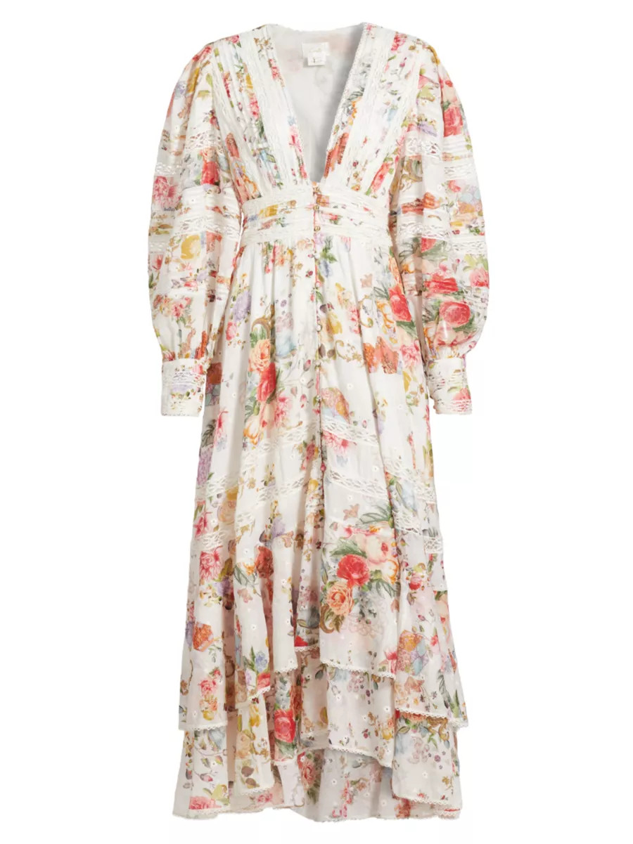 Floral Lace-Insert Maxi-Dress | Saks Fifth Avenue