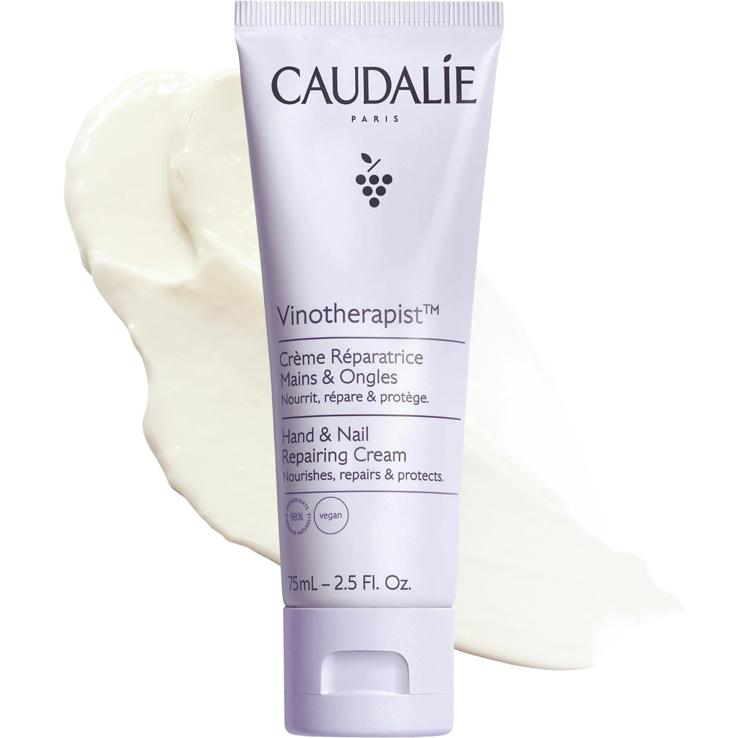 Caudalie Vinotherapist Hand and Nail Cream with Shea Butter and Grape-seed Oil, Vegan and Dermatologically tested, Hand repair,2.5 oz. | Amazon (US)