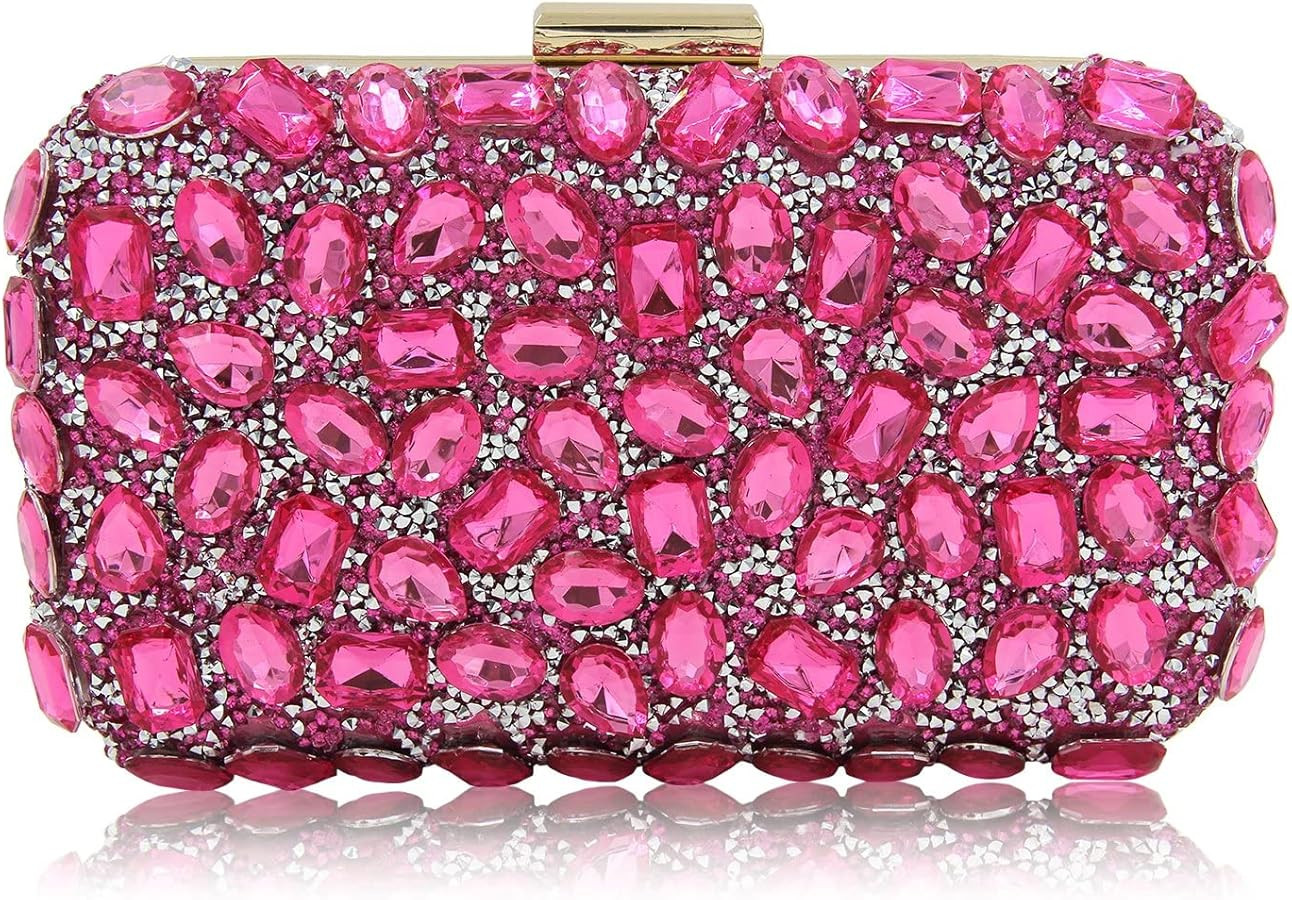 Milisente Clutch Purses For Women Crystal Clutches Evening Bags Gemstone Clutch Purse For Wedding... | Amazon (US)
