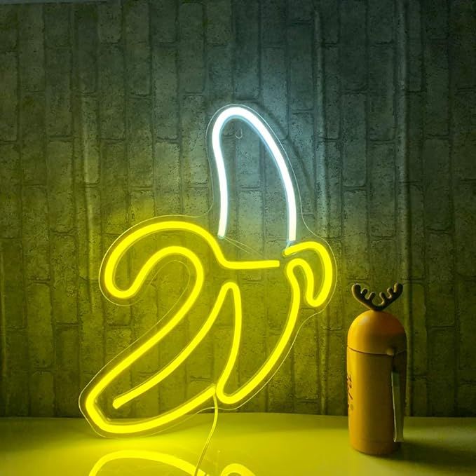 Banana Neon Signs LED Neon Lights Art Wall Decorative Lights Neon Lights for Christmas Room Wall ... | Amazon (US)