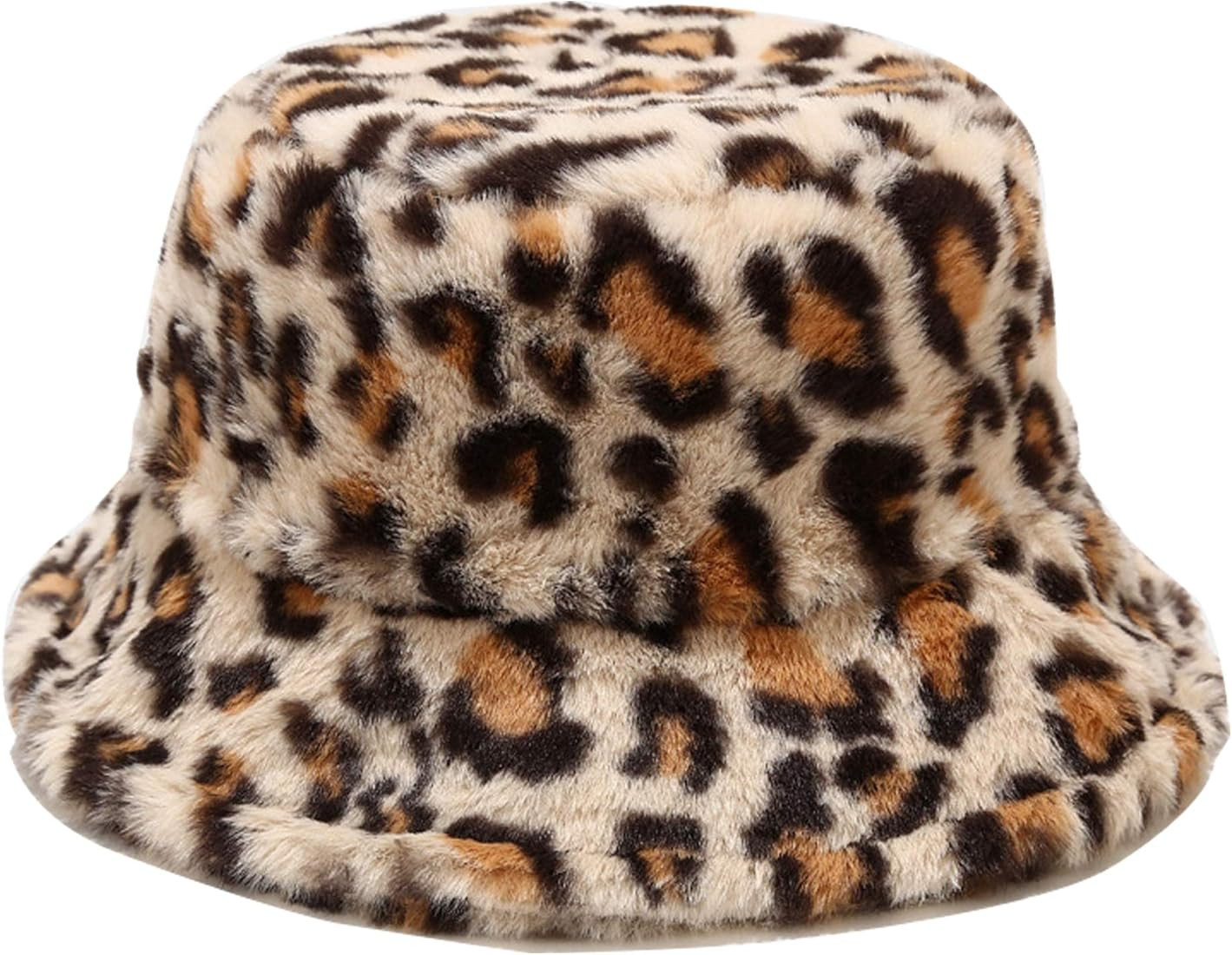 Umeepar Winter Faux Fur Bucket Hat Fluffy Warm Hat for Women Men | Amazon (US)