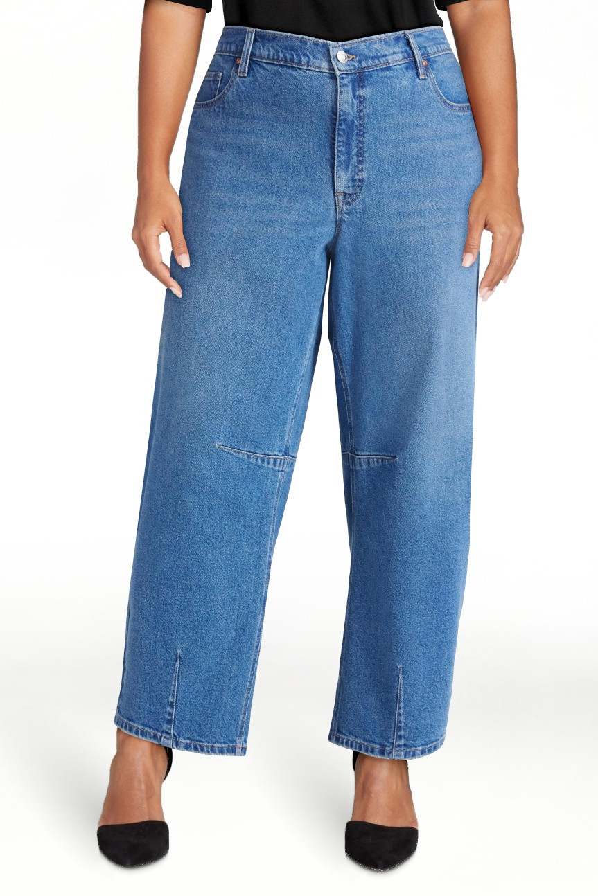 Sofia by Sofia Vergara Women's and Women's Plus Barrel Super High Rise Jeans, 27" Inseam, Sizes 0... | Walmart (US)