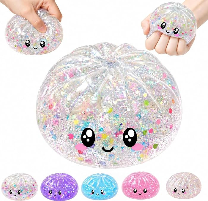 Dumpling Squishy Mystery Glitter Squishy Dumpling Toy Bao Bun Stress Ball Soft Sensory Fidget Squ... | Amazon (US)