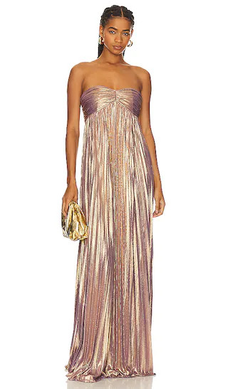 Lyanna Dress in Purple & Gold | Revolve Clothing (Global)