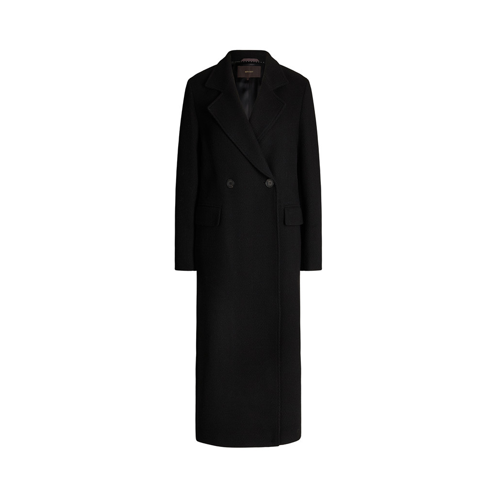 Wollmix-Doppelreiher-Mantel mit Cashmere in Schwarz - im windsor. Online-Shop | windsor (DE)