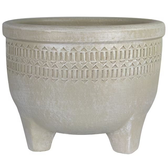 Better Homes & Gardens 13.5in Ellington Clay Footed Bowl, White | Walmart (US)