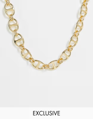 DesignB London – Exklusive, eng anliegende Halskette in Gold mit ovalen Kettengliedern | ASOS (Global)
