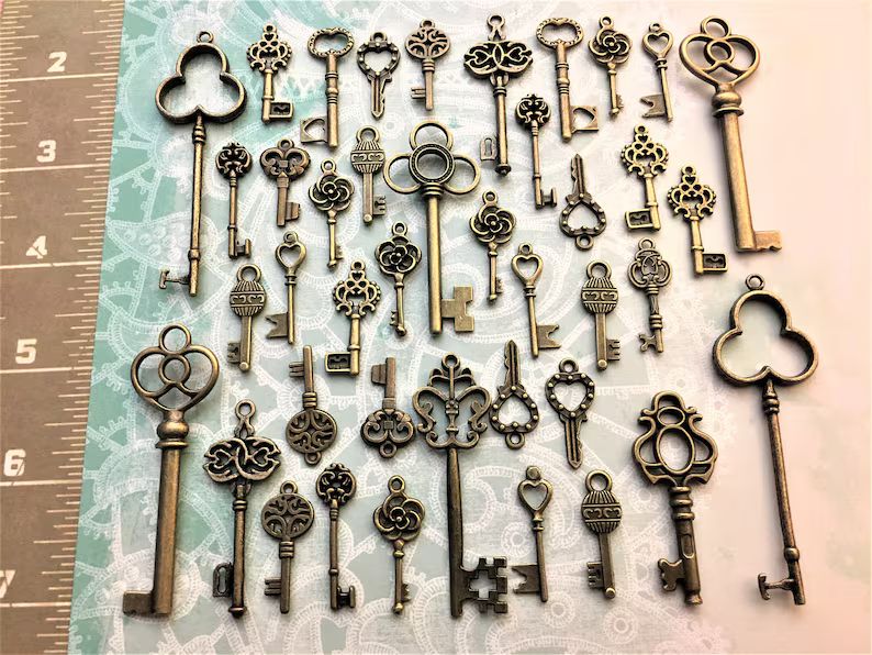 Silver & Brass Replica Vintage Keys Skeleton Key Antique Gate | Etsy | Etsy (US)