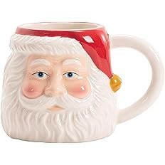 Bico Santa Claus 18oz Ceramic Hand Painted Mug, for Coffee, Tea, Hot Chocolate, Milk, Microwave a... | Amazon (US)