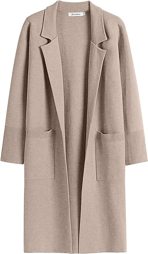ANRABESS Women Cardigan Sweater Jackets Open Front Thick Knit Oversized Blazer Coatigan 2024 Fall... | Amazon (US)