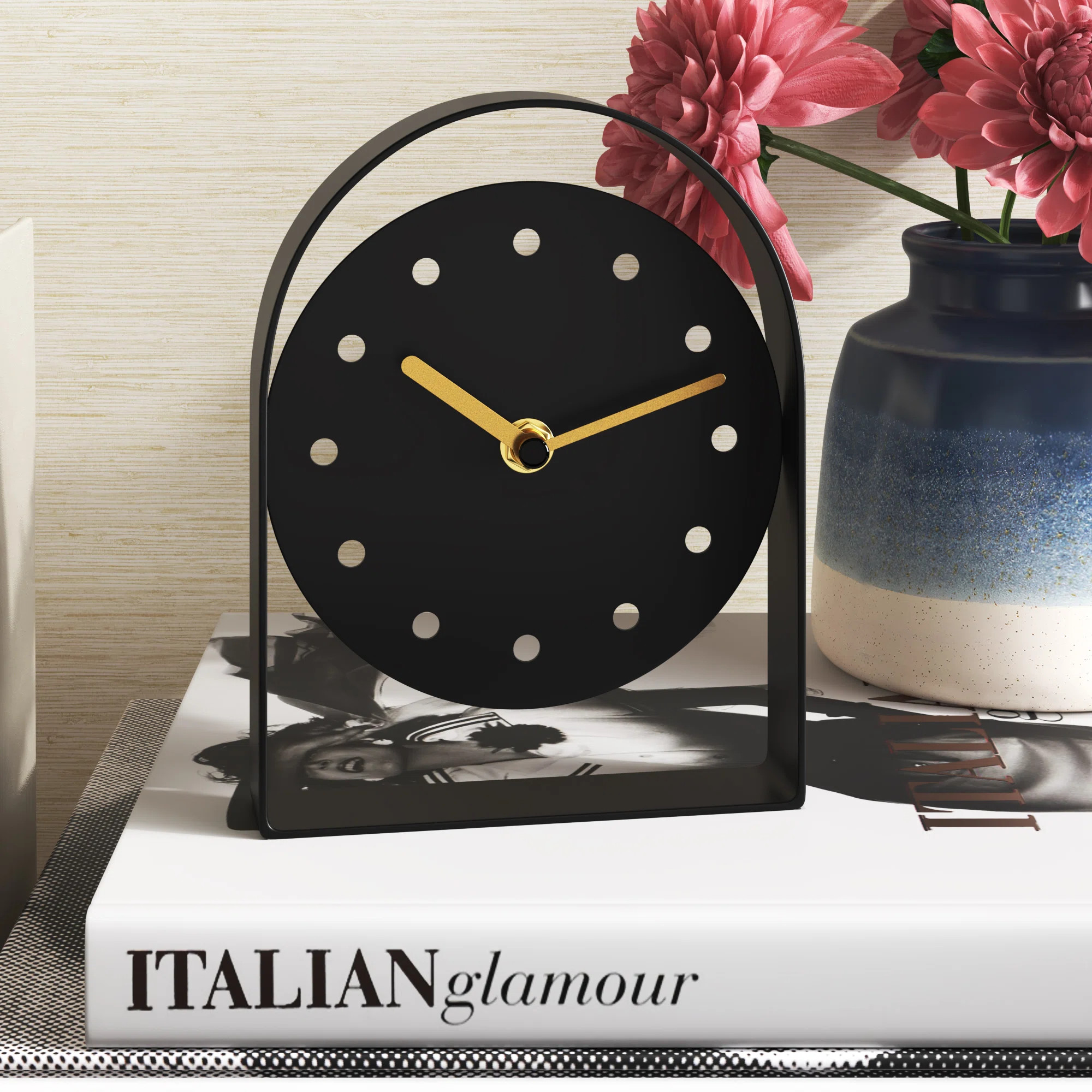 Willa Arlo Interiors Aust Analog Metal Quartz Tabletop Clock | Wayfair | Wayfair North America