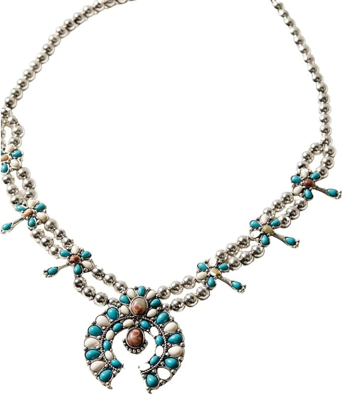 Shyanne Women's Wildflower Bloom Squash Blossom Necklace Silver One Size | Amazon (US)