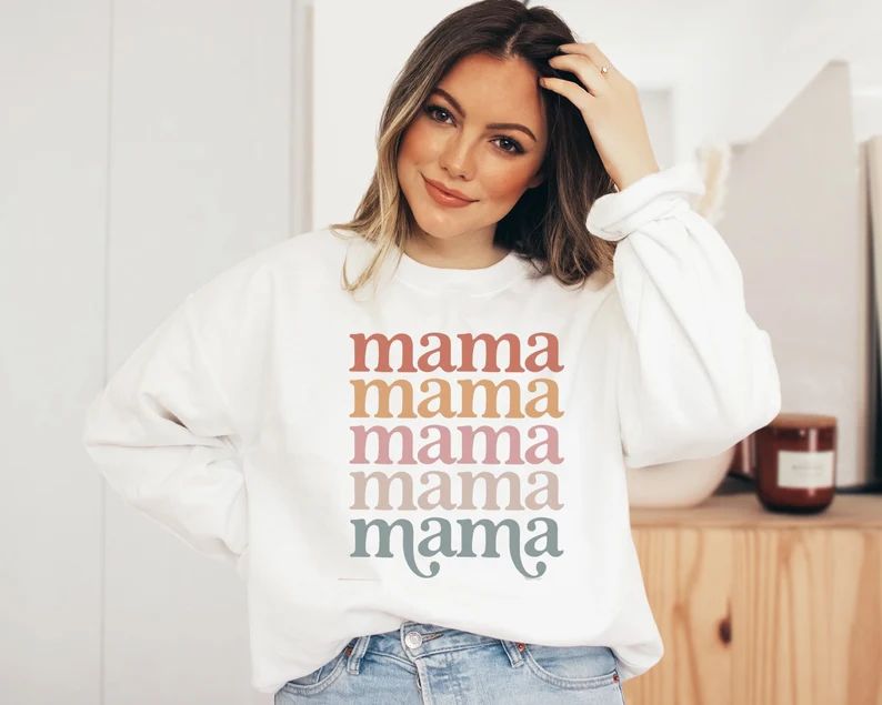 Mama Sweatshirt Mama Shirt Mama Crewneck Boho Mama | Etsy | Etsy (US)