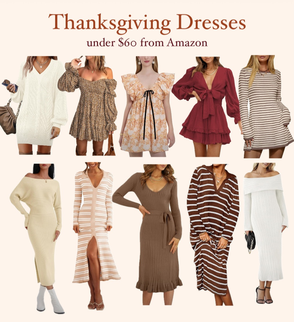 THANKSGIVING DRESSES 🦃🍂 Thanksgiving dress, fall dress, fall dresses, Family photos. family pictures, outfit for family photos, outfit for family pictures, outfits for family photos, outfits for family pictures, fall outfit, fall outfits, holiday outfit, holiday outfits, Thanksgiving outfit, Thanksgiving outfits, knit dress, knit dresses, holiday dress, holiday dresses, neutral dress, neutral dresses, Thanksgiving outfit, Thanksgiving outfits, 