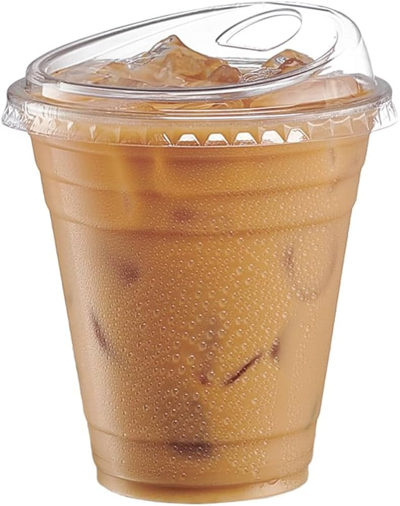 Comfy Package [12 oz. - 50 Count Crystal Clear Plastic Cups With Strawless Sip-Lids, Disposable I... | Amazon (US)