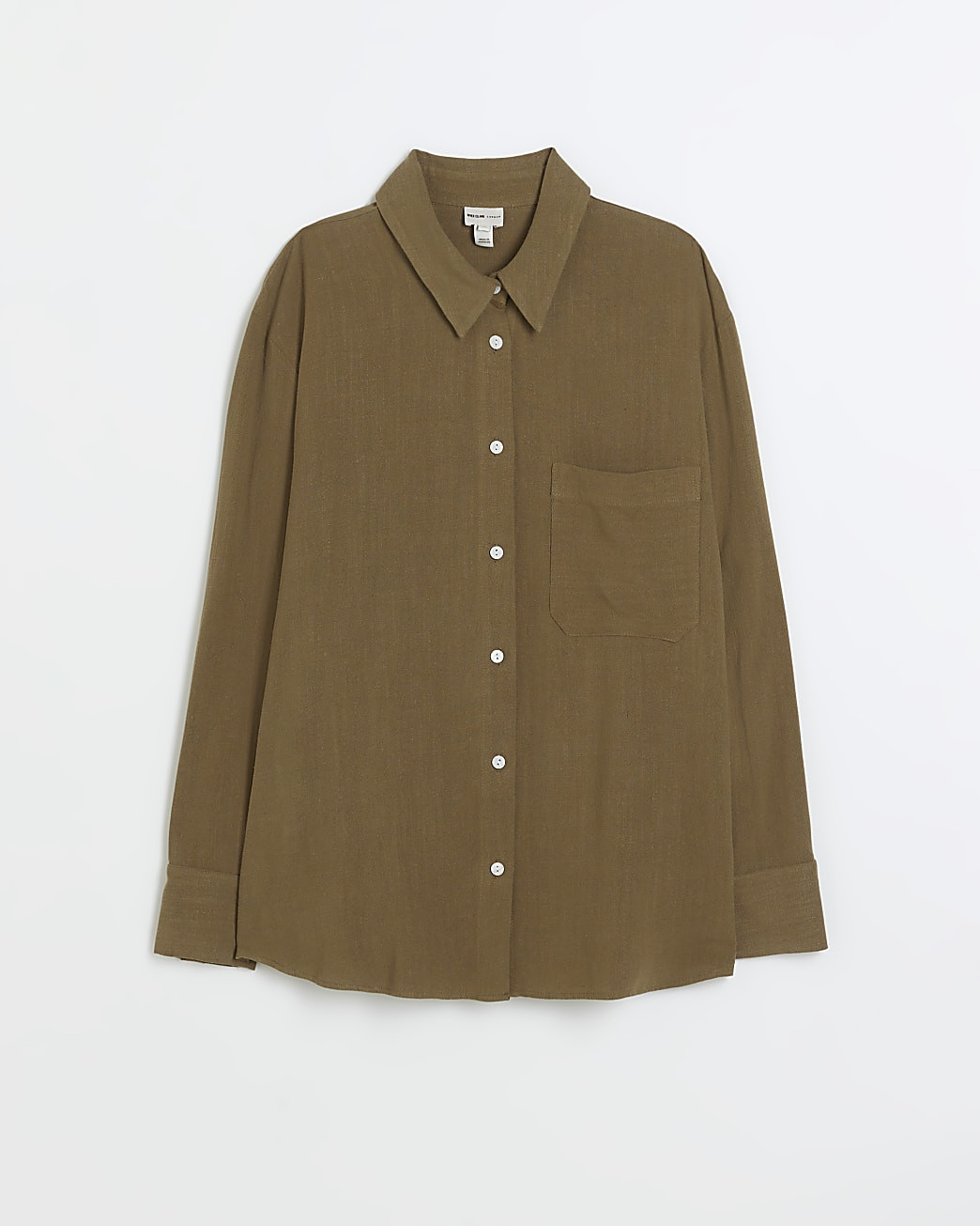 Khaki linen oversized shirt | River Island (UK & IE)