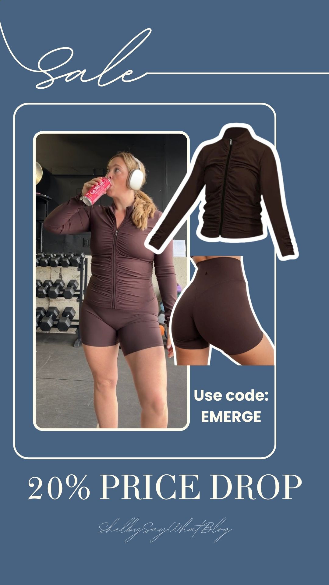 Vitality’s ‘cloud’ line are currently on sale!! The cloud collection is soft as butter. I’m wearing a size large in both the bottoms and the jacket. I'll link my outfit and some of my other fav pieces! Use code: EMERGE for 20% off! 

 #LTKfitnessgoals #LTKActive #LTKSaleAlert