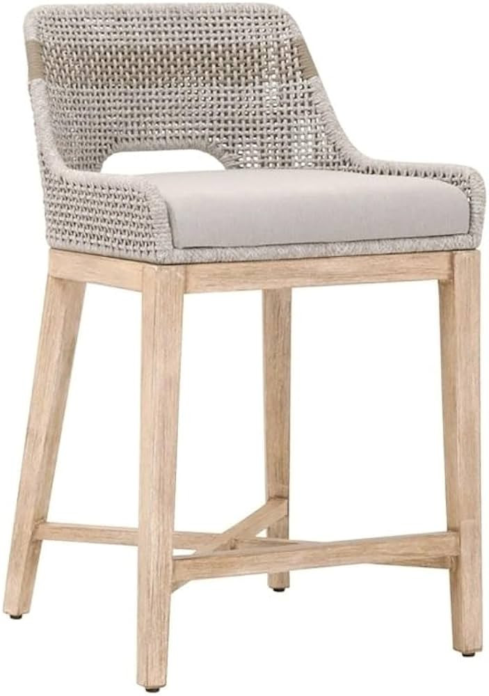MAKLAINE 26" Transitional Fabric/Steel Counter Stool in Taupe/Natural Gray | Amazon (US)