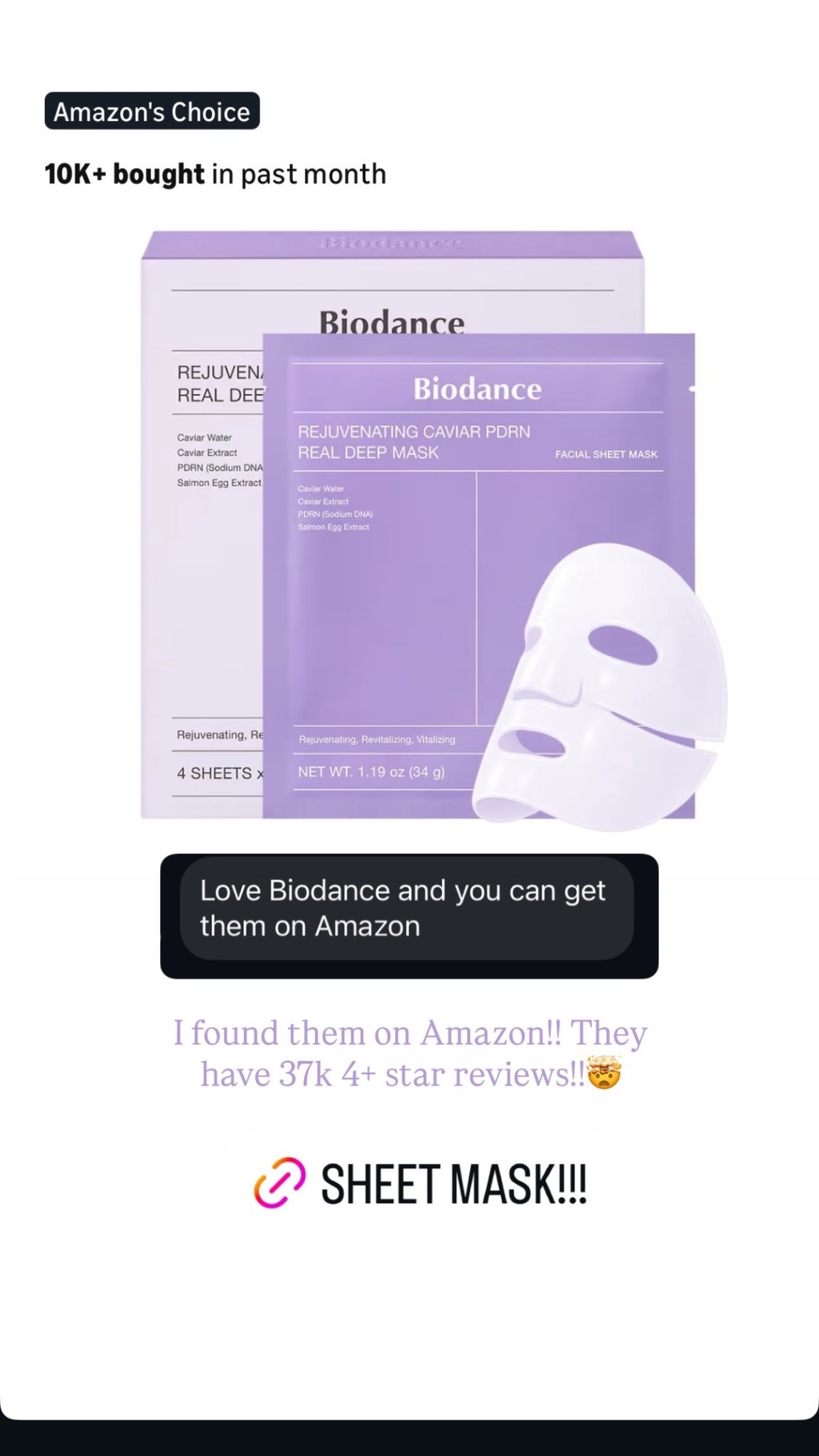 Used this face mask last night that my mom got me from Korea - they are also available on Amazon!

#LTKselfcare #LTKdayinmylife #LTKmomlife