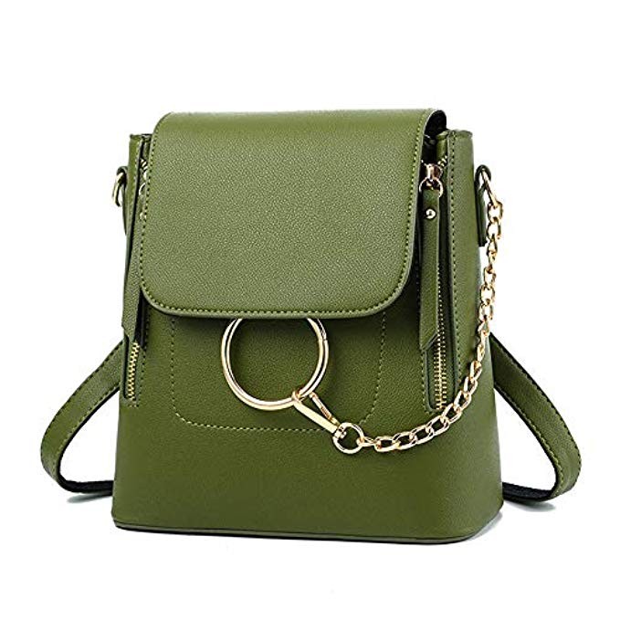 HENGSHENG Fashion Women Crossbody Backpack Purse Small Pu Leather Shoulder Bag Ladies Cute Chain Sat | Amazon (US)