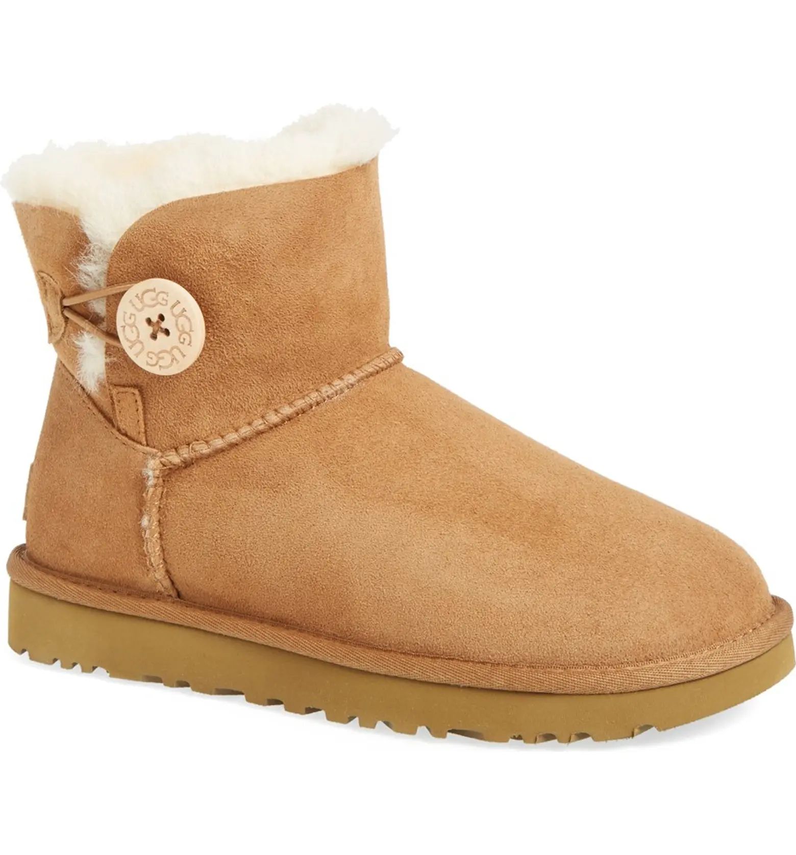 UGG® Mini Bailey Button II Genuine Shearling Boot | Nordstrom | Nordstrom