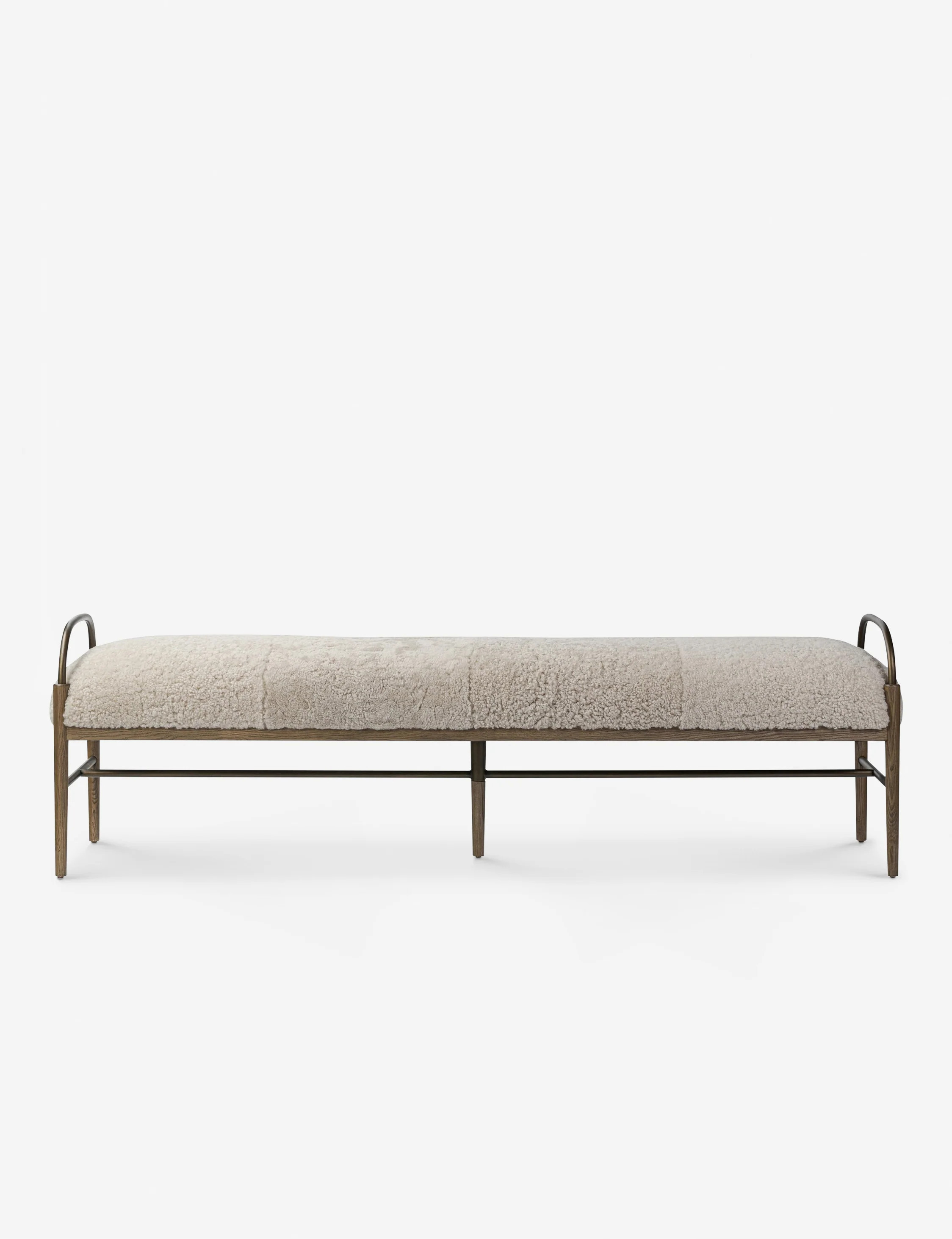 Demi Bench by Amber Lewis x Four Hands, Beige Shearling | Lulu and Georgia 