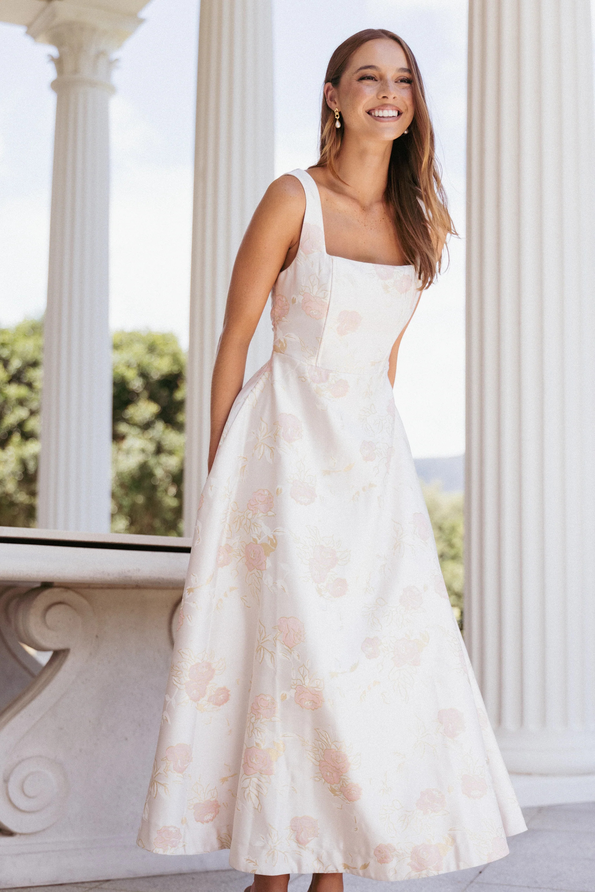 Zaria Midi Dress - Pink Floral | Petal & Pup (US)