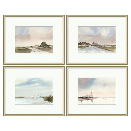 Countryside Home and Sailboat Scene - Beige | One Kings Lane