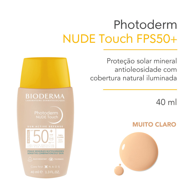 Protetor Solar Bioderma Photoderm Nude Touch FPS 50 Facial | Beleza na Web | Beleza Na Web (BR)