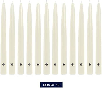 Amazon.com: Colonial Candle Unscented Taper Candle, Handipt Collection, Ivory, 10 In, Pack of 12 ... | Amazon (US)