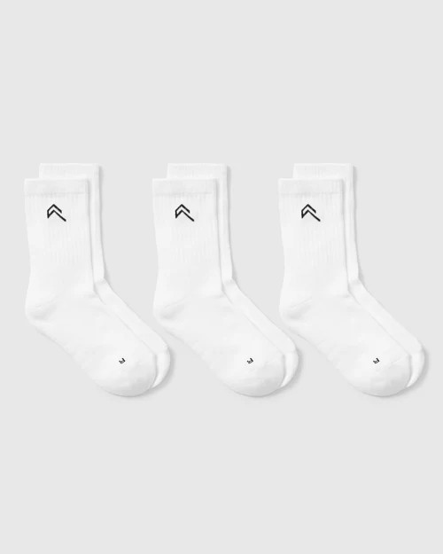 Crew Socks 3 Pack | White/Black | Oner Active (UK / US)