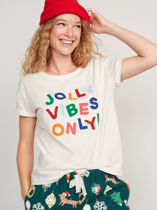 Matching Holiday Graphic Easy T-Shirt for Women | Old Navy (US)