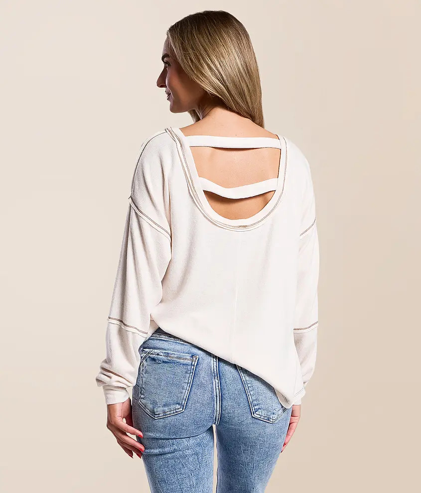 Contrast Stitch Top | Buckle