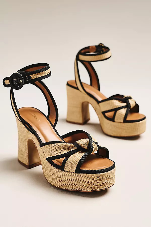 Raffia Platform Sandals | Anthropologie (US)