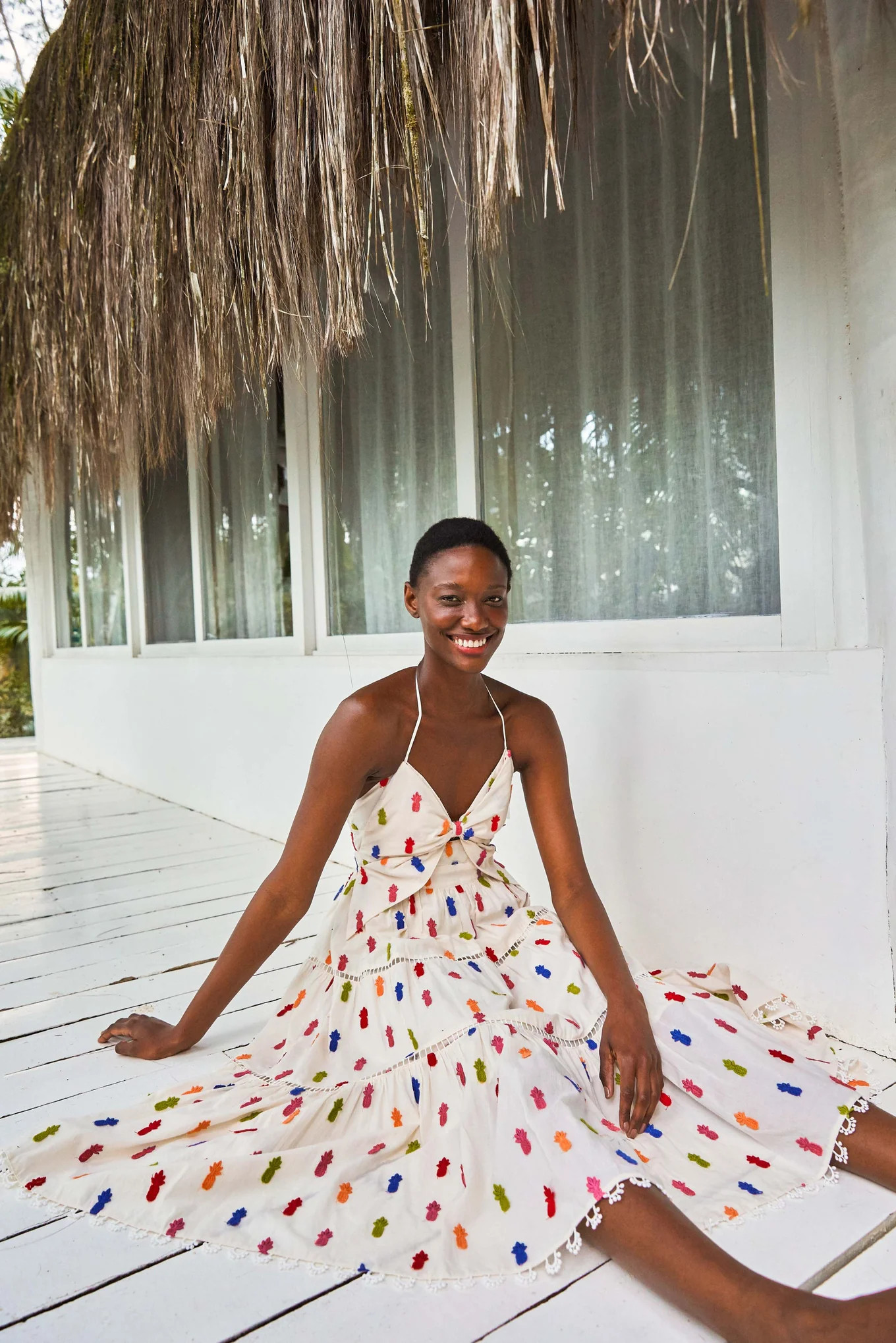 MULTICOLOR PINEAPPLE MIDI DRESS | FarmRio (US)