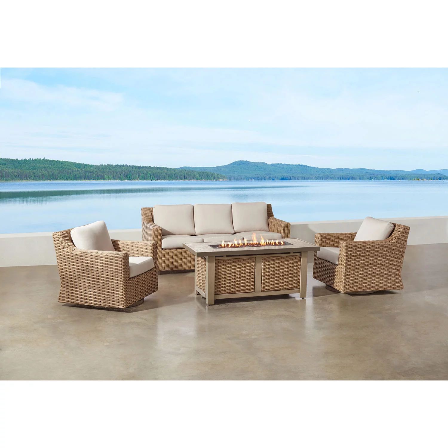 Member's Mark Breck 4-Piece Deep Seating Set with Fire Pit | Sam's Club