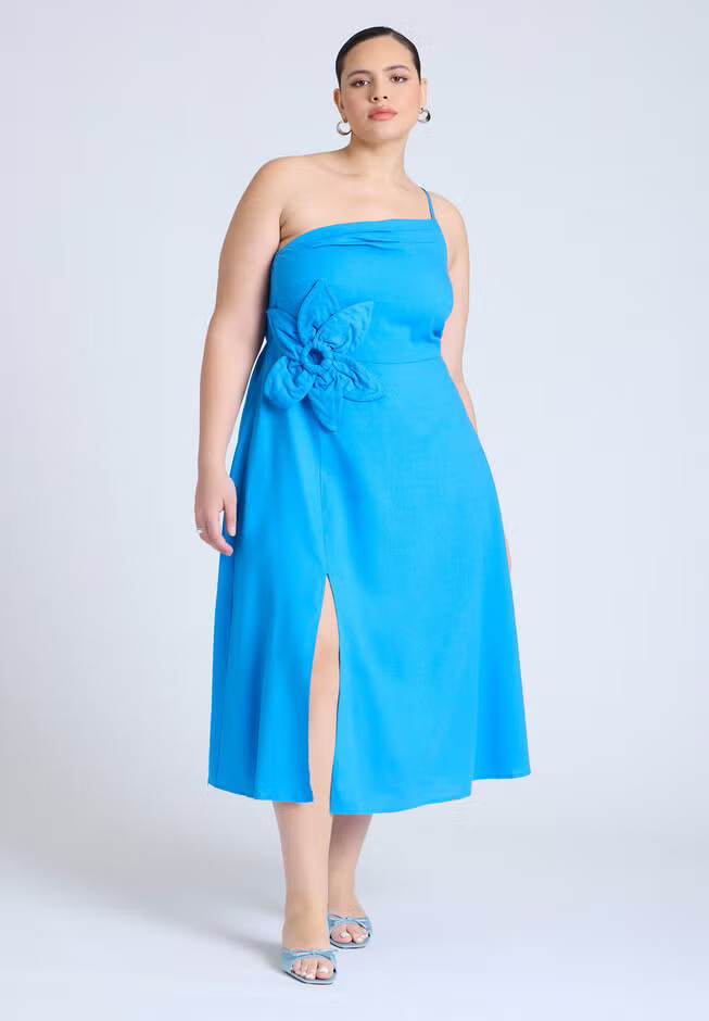 Floral Applque Midi Dress | Eloquii