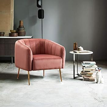 LSSPAID Velvet Accent Chair, Fabric Upholstered Accent Chairs for Living Room, Golden Metal Legs ... | Amazon (US)