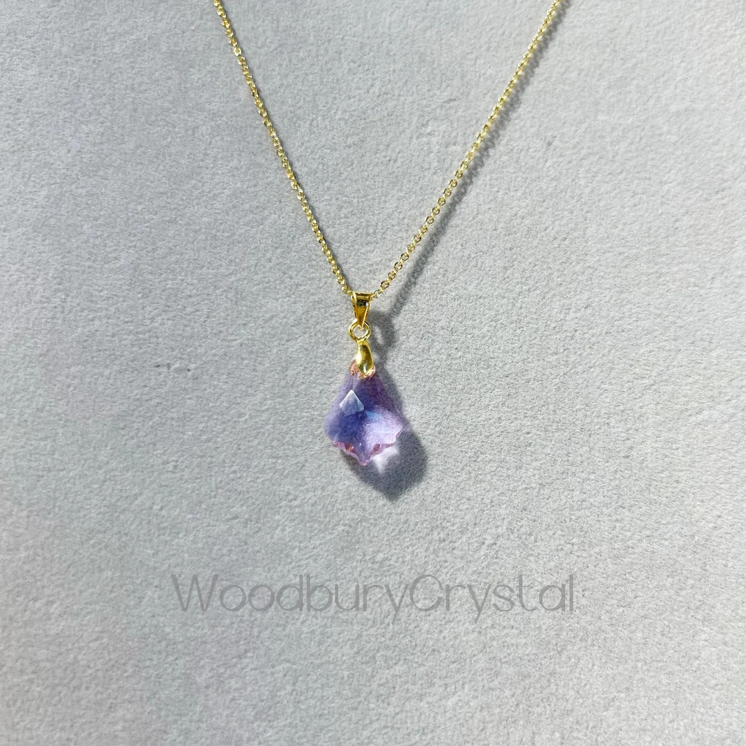 Lavender Crystal Necklace |dainty Lavender Pendant Necklace |silver Necklace |14k Gold Filled Nec... | Etsy (US)