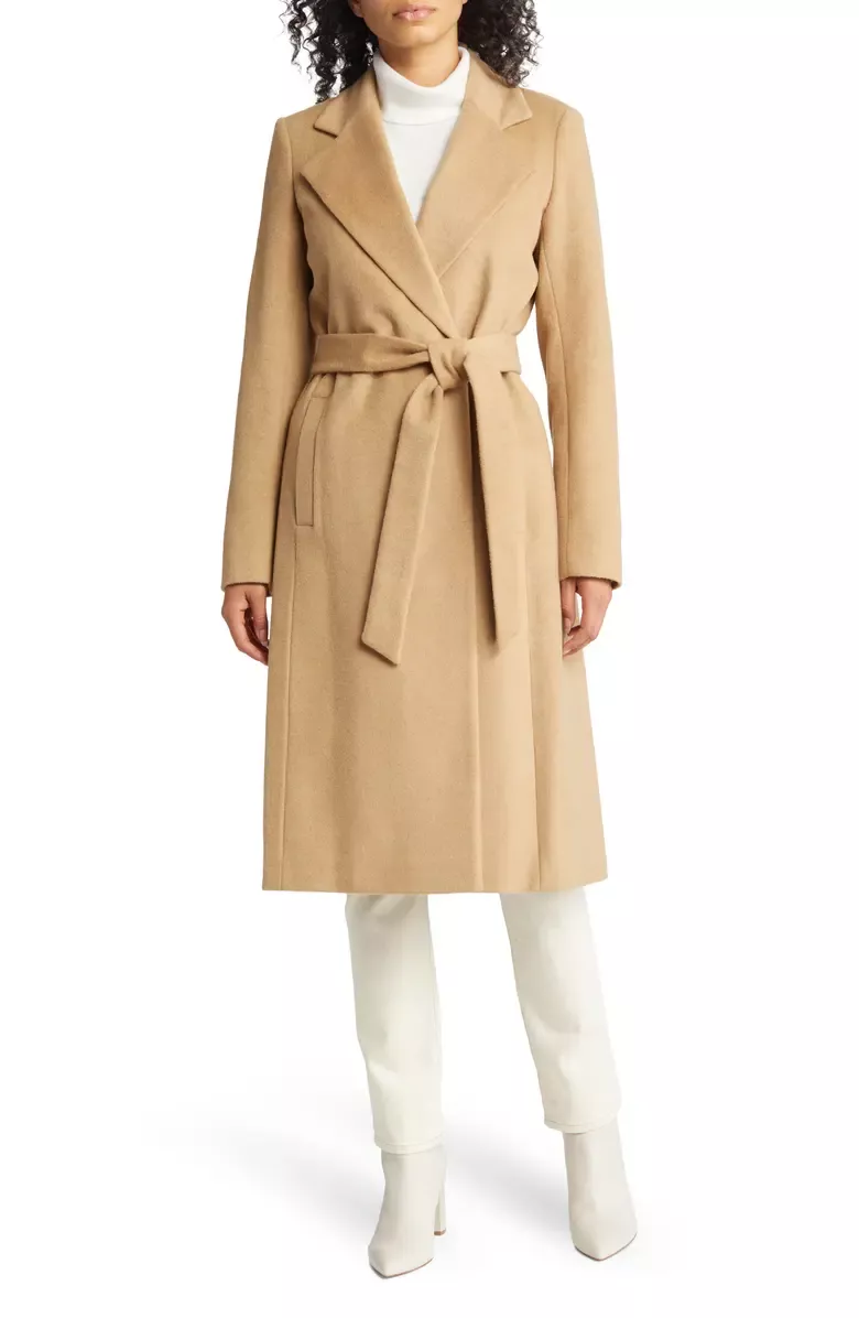 sam edelman belted wool blend coat